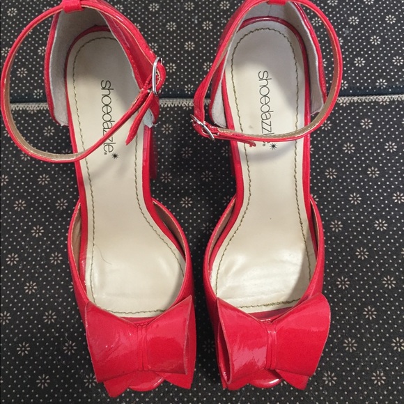 Red heels with bow, classic, 8US - Picture 7 of 7